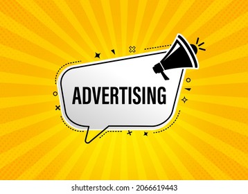 vector illustration advertising with megaphone on speech bubble