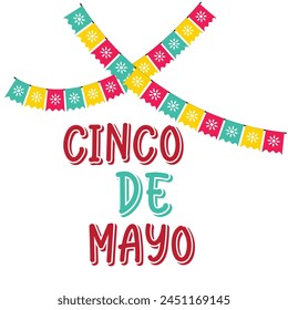 Vector illustration for advertising, poster, announcement, invitation, party, greeting card, fiesta, bar, restaurant, menu.Cinco De Mayo logo. Hand drawn lettering and chili pepper.