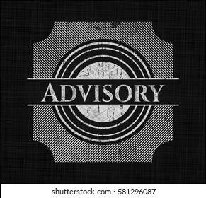Vector illustration of Advisory chalk emblem, retro style, chalk in black
