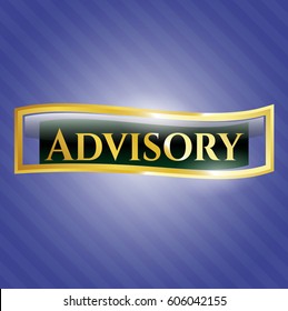 Vector illustration of Advisory gold badge icon 
