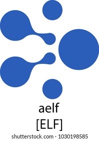 Vector Illustration Of aelf ELF Cryptocurrency Coin / Virtual Money Icon / Logotype In Color
