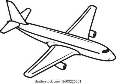 Vector illustration of an aeroplane line art