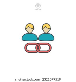 Ilustración vectorial de un icono de afiliación, que simboliza la asociación, la referencia o el marketing en red. Perfecto para denotar programas de afiliación, ventas o negocios en línea