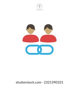 Eine Vektorgrafik eines Affiliate-Icons, die Partnerschaft, Empfehlen oder Netzwerk-Marketing symbolisiert. Perfekt für die Anzeige von Partnerprogrammen, Verkäufen oder Online-Geschäften