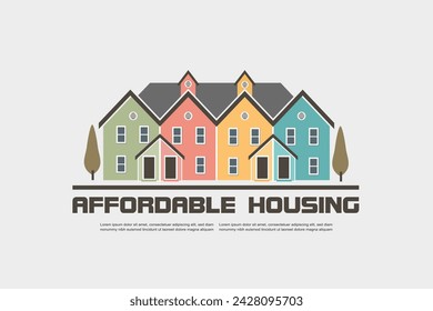 Vector illustration of Affordable housing logo concept.