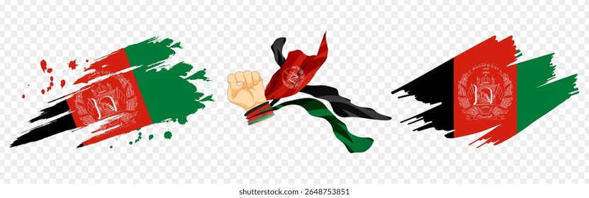 Vector illustration of Afghanistan flag composition on transparent background