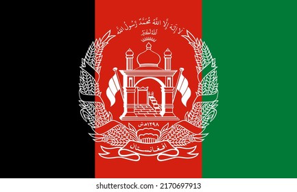 Vector illustration of the Afghanistan flag. Flat icon