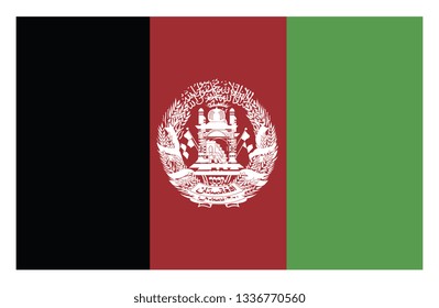 Vector illustration of Afghanistan flag on whte background.