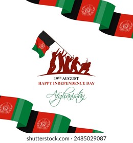 Vector illustration of Afghanistan Independence Day social media feed template