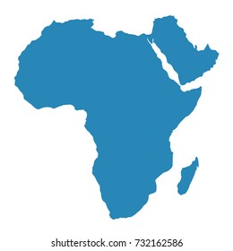 Vector illustration Africa map isolated on white background. African continent icon. 