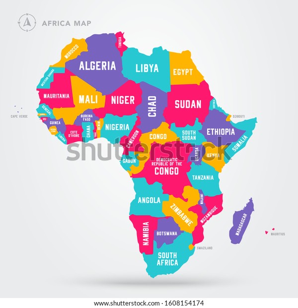 Vector Illustration Africa Regions Map With Single African Countries 8839