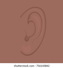 Vector illustration of African American and Indian human ear. For advertising, medical publications and for use on a package of medicinal products. EPS 8.