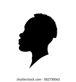 Vector illustration of african american man head silhouette