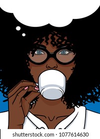 Cartoon Girl Drinking Coffee Images Stock Photos Vectors