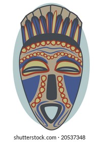 vector illustration of an african ceremonial mask