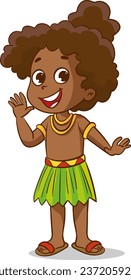 vector illustration of african kids