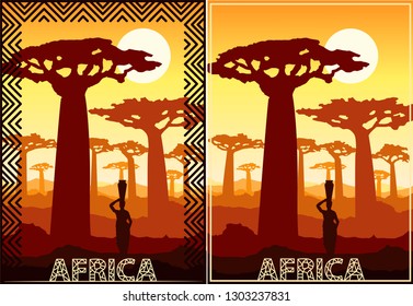 vector illustration african land in color