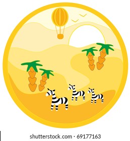 Vector illustration. The African landscape.