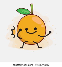 Vector Illustration of African Mangosteen Character with cute face, simple hands and leg line art on Isolated Background. Flat cartoon doodle style.