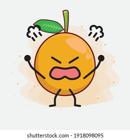 Vector Illustration of African Mangosteen Character with cute face, simple hands and leg line art on Isolated Background. Flat cartoon doodle style.