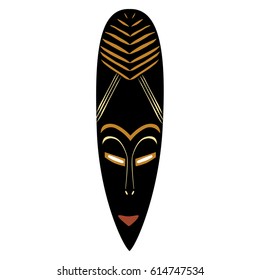 Vector illustration african mask. Tribal mask icon. Totem mask