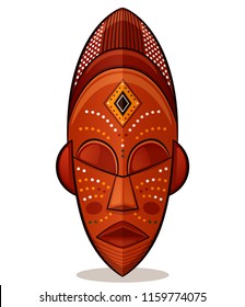 Vector Illustration African Mask Wood Concept Stock Vector (Royalty