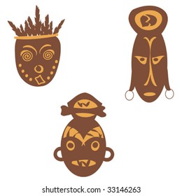 Vector illustration with african masks