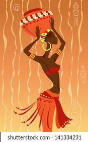 Vector Illustration of African Woman