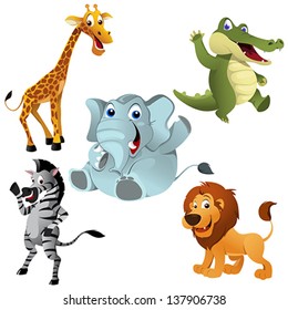 A vector illustration of Africans animals sets