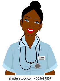 Vector illustration of a afro american doctor