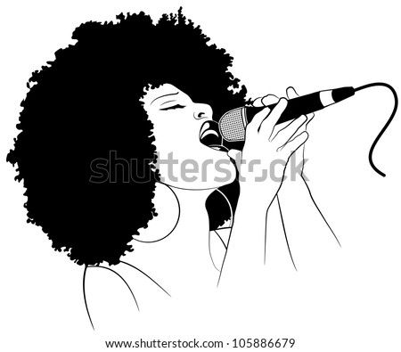 Vector illustration of an afro american jazz singer