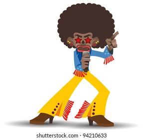 Vector illustration of an afro  singer