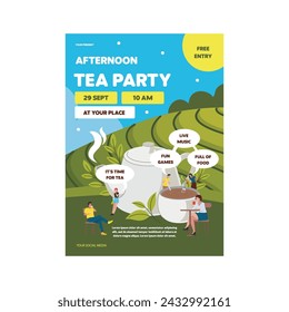 Vector Illustration of Afternoon Tea Party Flyer