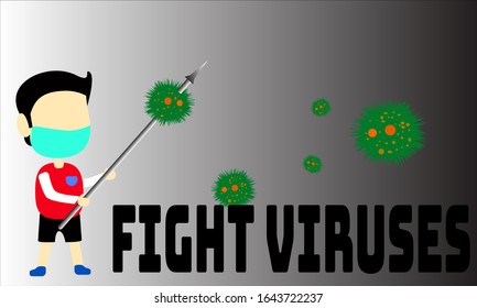 vector illustration against any virus