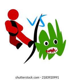 ilustración vectorial contra bacterias malas