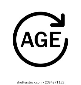 Vector illustration of age icon on white background.