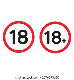 Ilustración vectorial de la restricción de edad en el fondo blanco