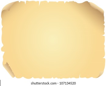 Vector illustration of an aged, old parchment paper. Perfect for website backgrounds, invitations, letters, etc.