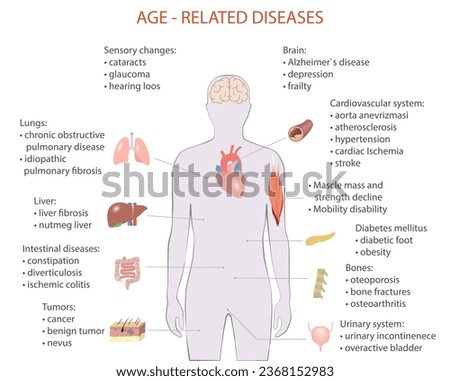 vector illustration of age-related diseases