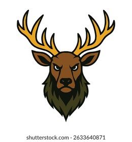 Vector Illustration of an Aggressive Deer