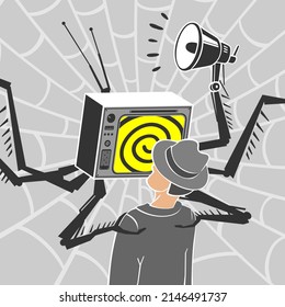 Vector Illustration Aggressive Propaganda Concept