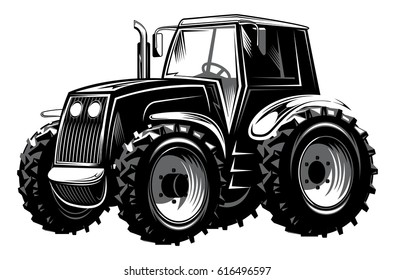 Vector illustration of an agricultural tractor for design