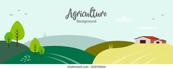 Vector Illustration - Agriculture Banner For Advertising. Banner, Poster, Leaflet,  Template