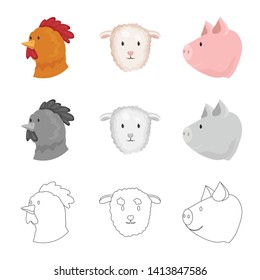 Vector illustration of agriculture and breeding icon. Collection of agriculture and organic  stock symbol for web.