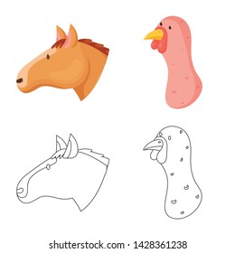 Vector illustration of agriculture and breeding icon. Collection of agriculture and organic vector icon for stock.
