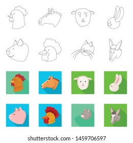 Vector illustration of agriculture and breeding icon. Collection of agriculture and organic stock symbol for web.