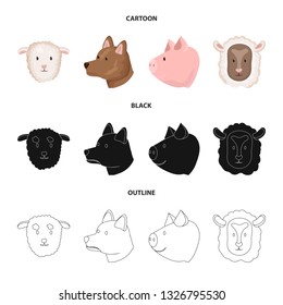 Vector illustration of agriculture and breeding logo. Collection of agriculture and organic  vector icon for stock.