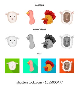 Vector illustration of agriculture and breeding logo. Collection of agriculture and organic  stock vector illustration.