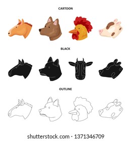 Vector illustration of agriculture and breeding logo. Set of agriculture and organic  vector icon for stock.