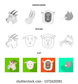 Vector illustration of agriculture and breeding logo. Collection of agriculture and organic  stock symbol for web.